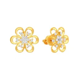 Malabar Gold and Diamonds Floral 22k Gold Earrings for Women-picture-22