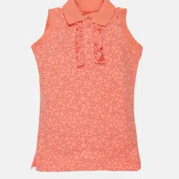 Kiddopanti Kids Peach Cotton Printed Polo Tee-image-85