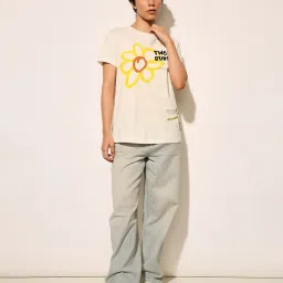 Only White Cotton Print T-Shirt image 5