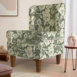 Chumbak Garden Floral Grey Sheesham Wood Begum Wing Chair-picture-11