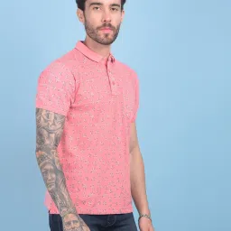Crimsoune Club Peach Slim Fit Printed Polo T-Shirt image 5