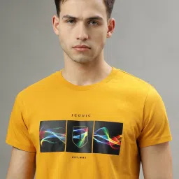 Iconic Men Graphic Regular Fit Cotton T-shirt image 5