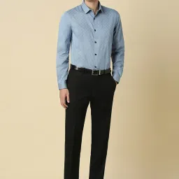 Allen Solly Blue Cotton Slim Fit Printed Shirts image 5