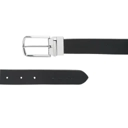 Louis Stitch Black Textured Leather Reversible Belt for Men image 5