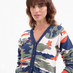 Iconic Multicolored Cotton Printed Cardigan image 5