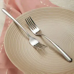 Culinex by thinKitchen Silver Stainless Steel Elegant & Durable Forks - Set of 2 image 5