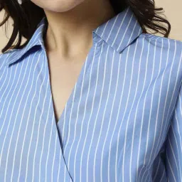 Allen Solly Blue Cotton Regular Fit Striped Top image 5