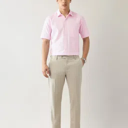 Arrow Pink Cotton Regular Fit Stripes Formal Shirt image 5
