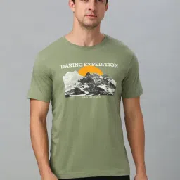 Van Heusen Green Regular Fit Printed T-Shirt-picture-34