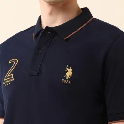 U.S. Polo Assn. Blue Cotton Slim Fit Polo T-Shirt image 5