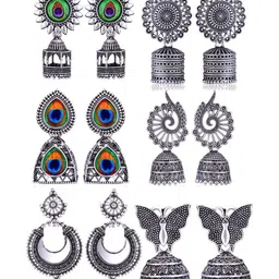 DIVASTRI Peacock Shaped Jhumkas Earrings-picture-38