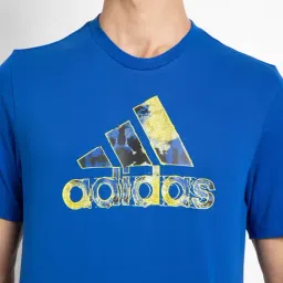 adidas M HIIT Blue Regular Fit Printed Sports T-Shirt image 4