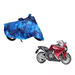Auto Pearl Waterproof Two Wheeler Cover For Honda VFR 1200F (Blue)-picture-17