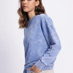 DressBerry Tie-Dye Washed Effect Drop-Shoulder Sleeves Pullover image 5