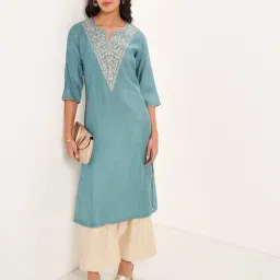 Rangmanch By Pantaloons Blue Regular Fit Kurta image 4