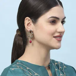 Biba Red Kundan Festive Drop & Danglers-picture-21
