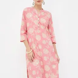 Melange by Lifestyle Pink Floral Print Kurta-image-18