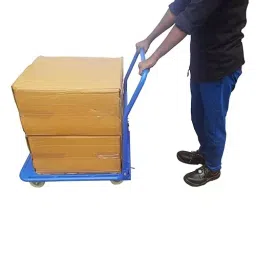 Akura 2.5 Ft x 1.5 Ft (762 x 457 mm) Blue Mild Steel Foldable Platform Trolley, 75FPT5MS001 image 3