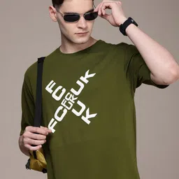 FCUK Brand Logo Printed Drop-Shoulder Sleeves Oversized Pure Cotton T-shirt-image-68