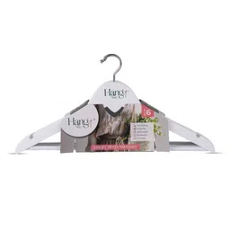 HangitNow White 6-Pieces Wooden Cloth Bar Hanger image 4