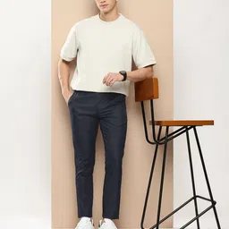 encore by INVICTUS Men Textured Trousers image 5