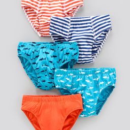Honeyhap Premium Briefs With   Anti-Microbial  Finish Multi Print Pack of 5 - Orange Blue-picture-6