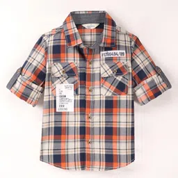 INFINITY Cotton Woven Full Sleeves Yarn Dye Checked   Shirt - Off White-image-65