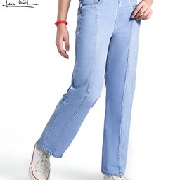 arias by lara dutta Arias Denim Cotton Stretch Jeans Front Cut & Sew Seam Embellished - Dark Wash-picture-43