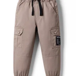 JASH KIDS Cotton Woven Full Length Trouser Pant With Cargo Pocket - Khaki-picture-10