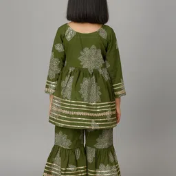 Sangria Girls Printed Regular Kurta with Sharara image 3