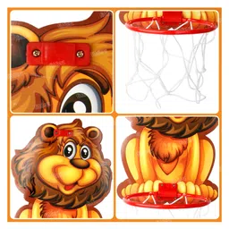 Fiddlerz Lion Basket Ball for Kids Toys for Boys Girls Portable Set with Hanging Board Ring Net Indoor and Outdoor Games image 2