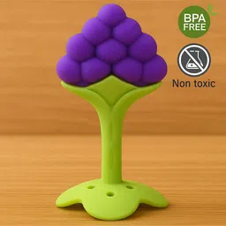 Badal Kidz Presents combo of 2 includes 1 Standing Fruit Teether and 1 Mickey Fruit Feeder - Blue, Purple image 2