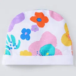 babyhug disney Babyhug Interlock Knit Cap Mittens & Booties Set With Disney Princess Cinderella Print White Orange - Diameter 10 cm image 3