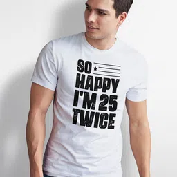 Seekbuylove Typography Printed Round Neck Pure Cotton T-shirt image 1