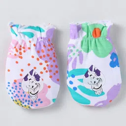 babyhug disney Babyhug Interlock Knit Cap Mittens & Booties Set With Disney Princess Cinderella Print White Orange - Diameter 10 cm image 4