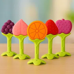 Badal Kidz Presents combo of 2 includes 1 Standing Fruit Teether and 1 Mickey Fruit Feeder - Blue, Purple image 5