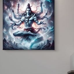 Myntra Elegant Homes Blue & Black Lord Shiva Canvas Wall Art-picture-7