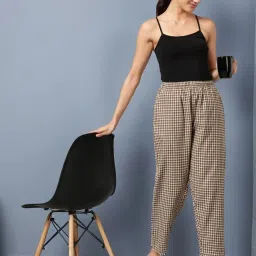 Kryptic Brown & Navy Cotton Checks Lounge Pants (Pack Of 2) image 5