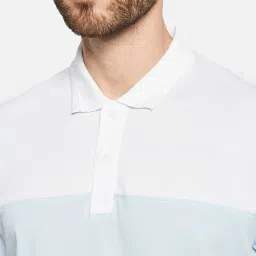 Octave Air-Force Cotton Regular Fit Colour Block Polo T-Shirt image 5