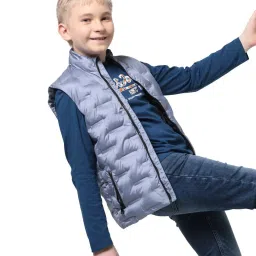 Jack & Jones Junior Stone Blue Quilted Jacket image 5