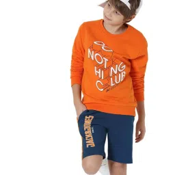 Jack & Jones Junior Orange Printed Full Sleeves Sweatshirt image 5
