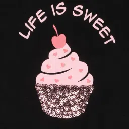 Pantaloons Junior Girls Pirate Black Printed T-Shirt image 5