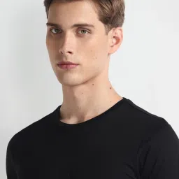 arrow new york Arrow Newyork Black Cotton Regular Fit Printed T-Shirt image 5