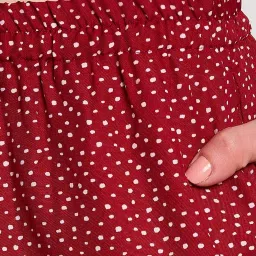 Clovia Grey & Maroon Polka Dot Print Top With Pyjamas image 5