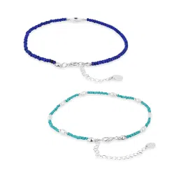 Accessorize London Women's Multi Beaded Evil Eye Choker Pack Of 2 Necklace image 5