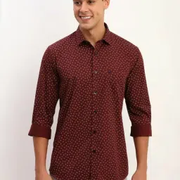 Allen Solly Brown Cotton Slim Fit Printed Shirt-picture-36