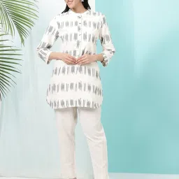 W Cream Pure Cotton Printed Kurti image 5