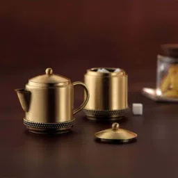 ellementry Masai Golden Brass Milk & Sugar Pot Set-picture-18