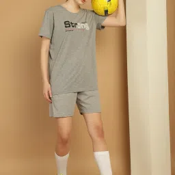 Vimal Jonney Grey Cotton Printed T-Shirt & Shorts Set image 5