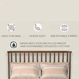 Spaces Cotton Stripes Multi 132 TC Double Bedsheets image 5